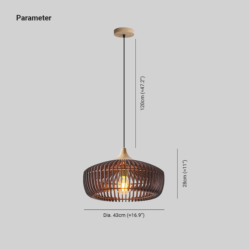 Wood Pendant Light Nordic Japanese Dome Shade for Living Room and Bedroom Pendant Lights