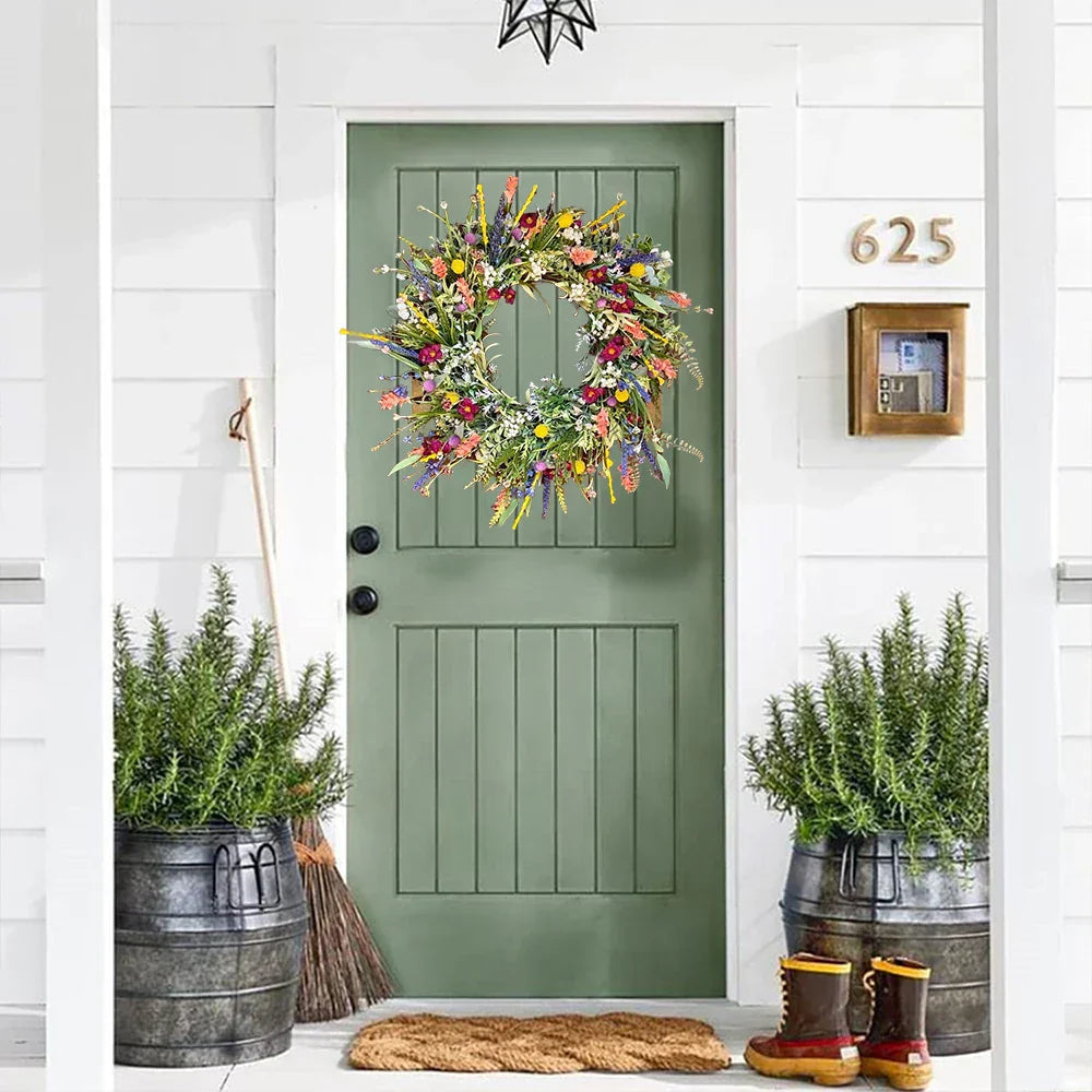 Outdoor Wreath Artificial on Grapevine Base for Doors in Any Season