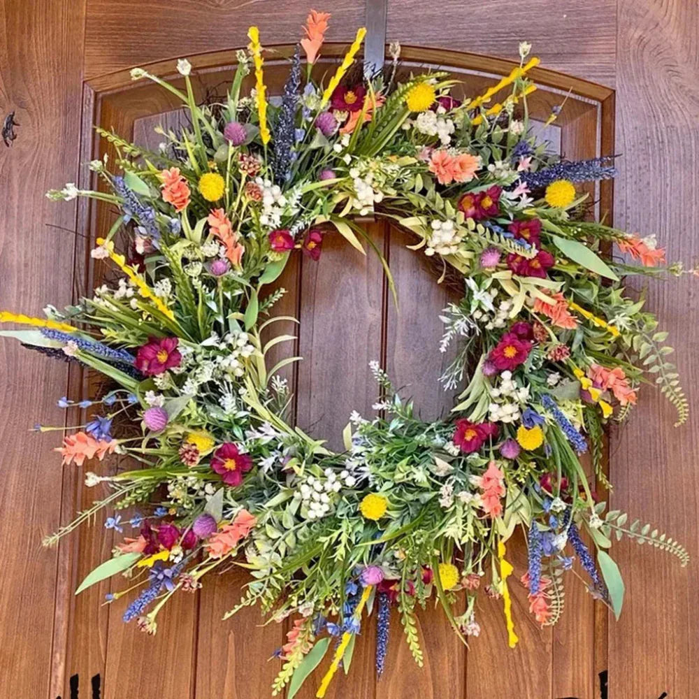 Outdoor Wreath Artificial on Grapevine Base for Doors in Any Season