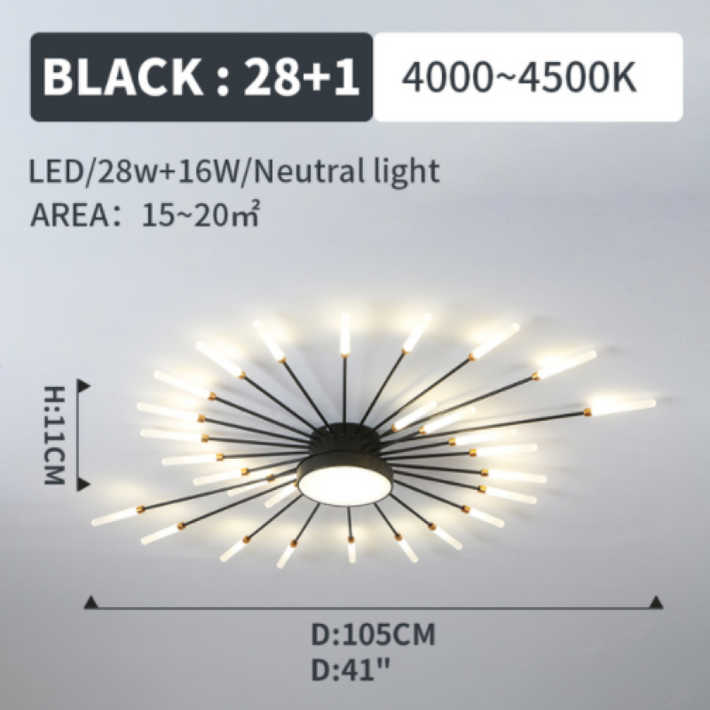Ceiling Light Fireworks LED Modern Ceiling Lamp in Five Wattages from 18 to 42 W