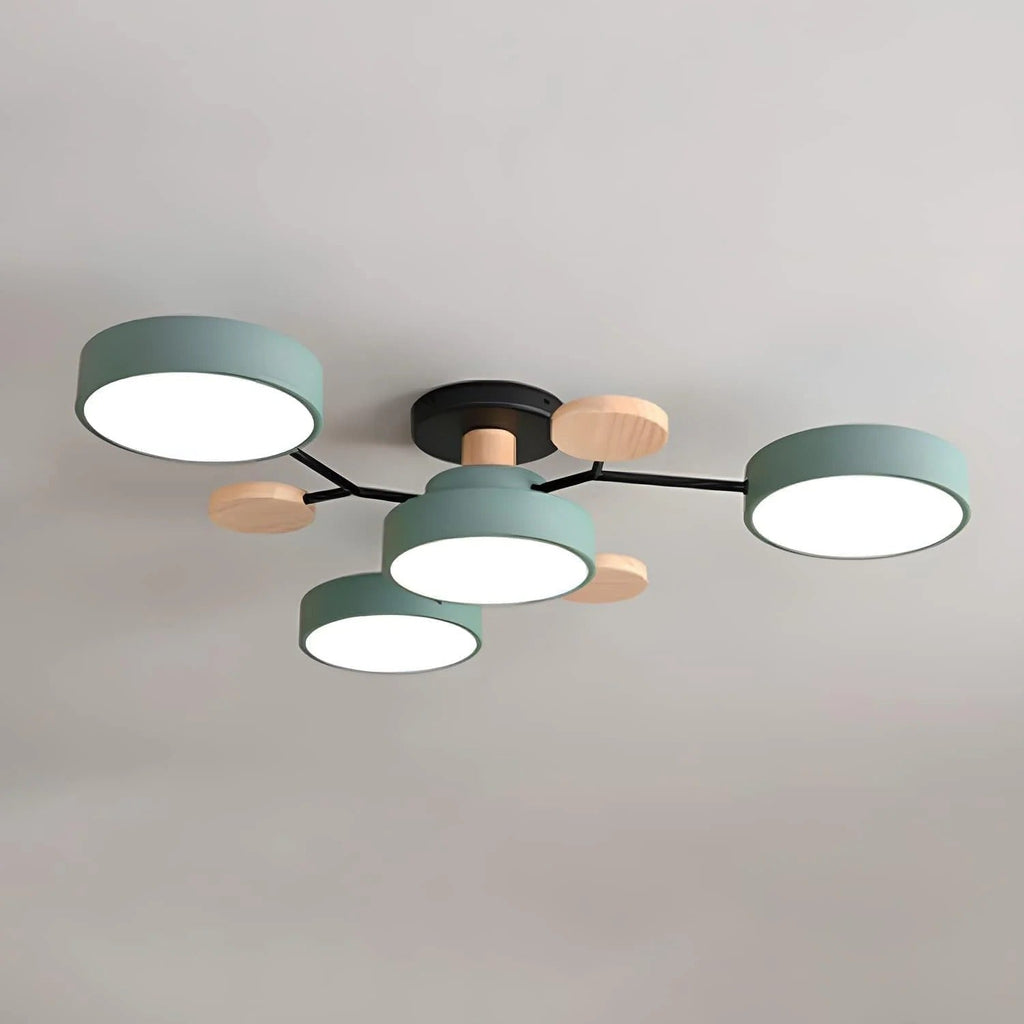 Semi Flush Chandelier Ceiling Light Round Iron LED Dining Room Chandelier to 6720 Lumens