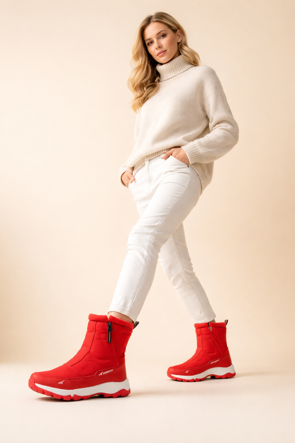 Snow Boots Womens Waterproof Winter Boots with Non Slip Rubber Sole and Side Zip