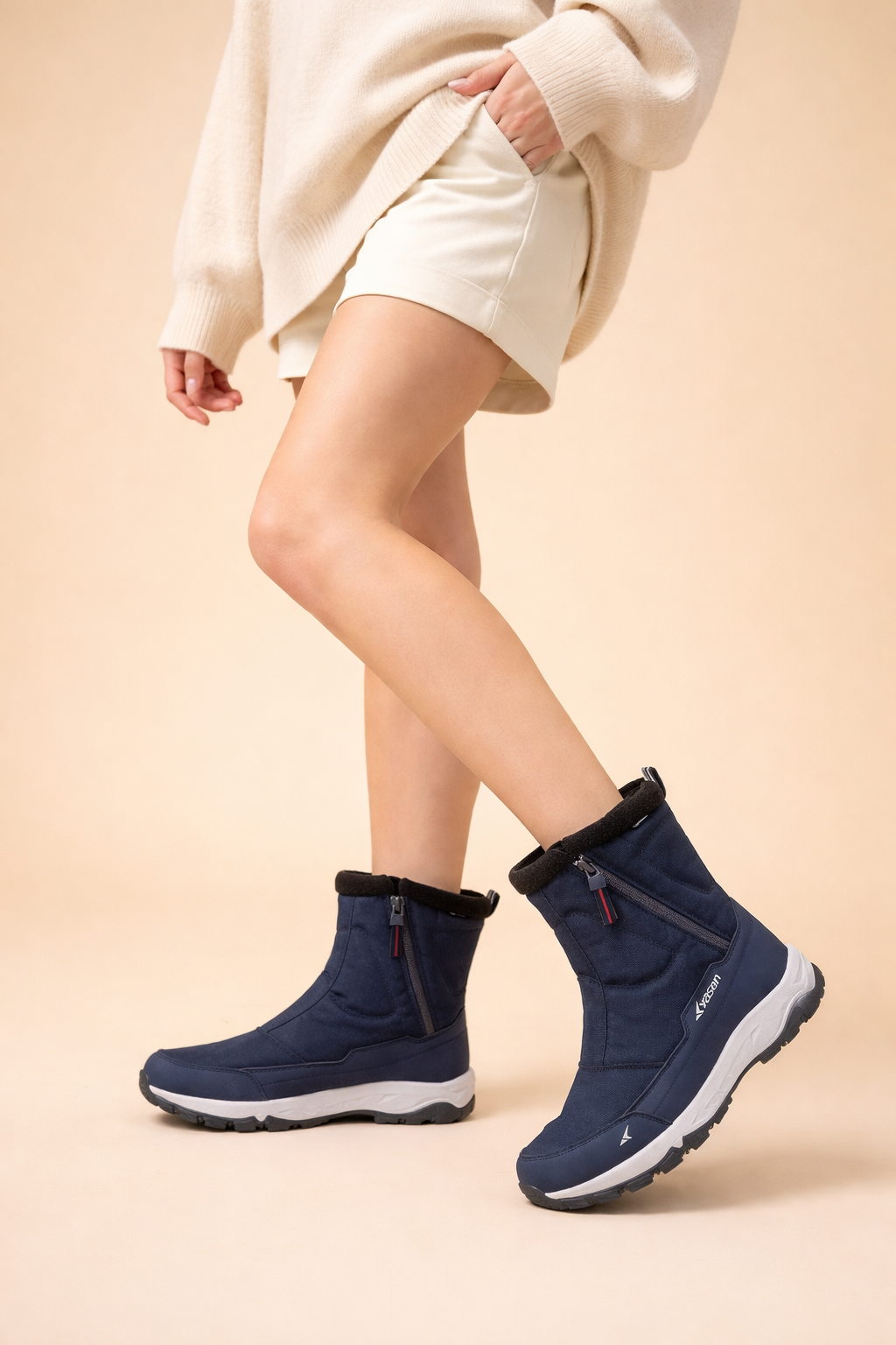 Snow Boots Womens Waterproof Winter Boots with Non Slip Rubber Sole and Side Zip