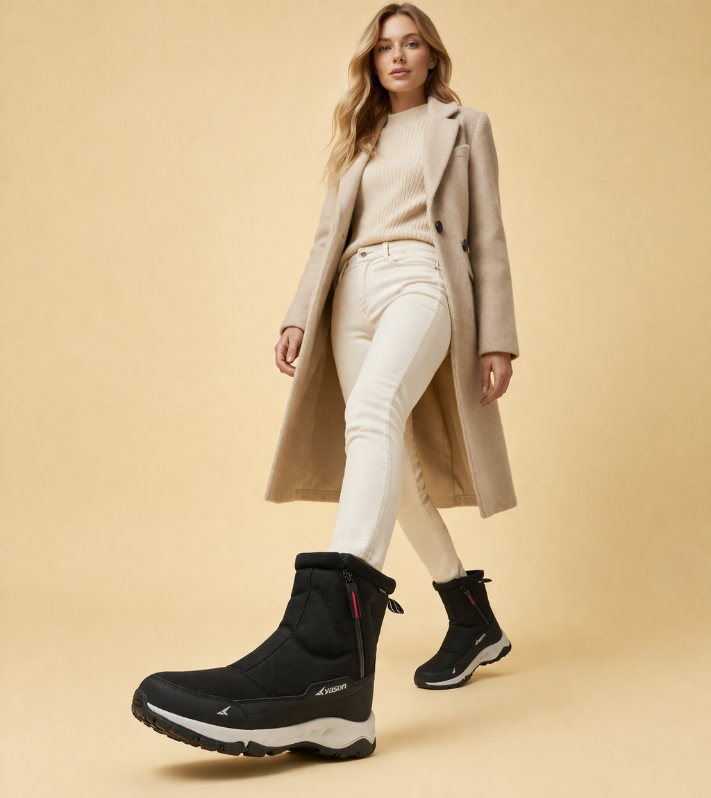 Snow Boots Womens Waterproof Winter Boots with Non Slip Rubber Sole and Side Zip