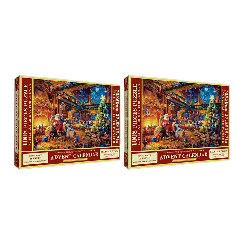 Advent Calendar Jigsaw Puzzle 1008 Pieces Building a Santa Workshop Scene