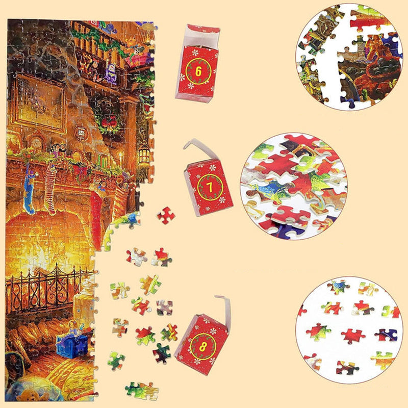 Advent Calendar Jigsaw Puzzle 1008 Pieces Building a Santa Workshop Scene