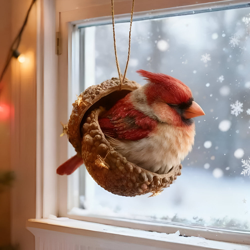 Christmas Ornaments Forest Animals in Acorn Shells for Tree and Shelf