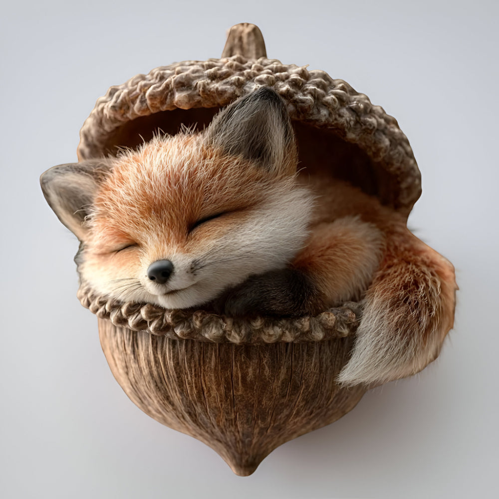 Christmas Ornaments Forest Animals in Acorn Shells for Tree and Shelf