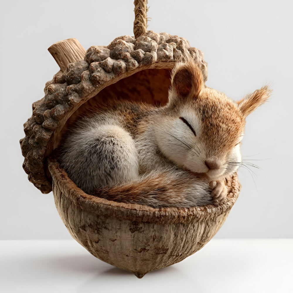 Christmas Ornaments Forest Animals in Acorn Shells for Tree and Shelf