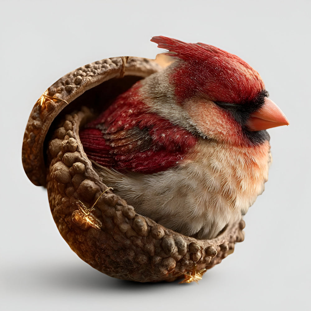 Christmas Ornaments Forest Animals in Acorn Shells for Tree and Shelf