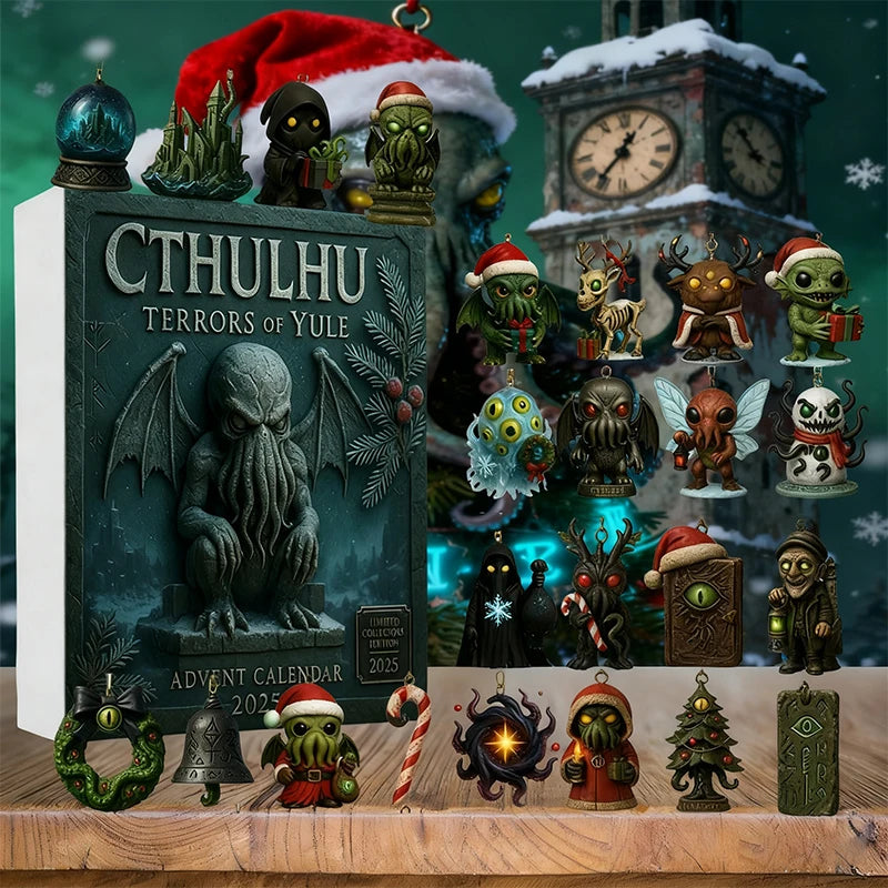 Advent Calendar Horror Themed with 24 Flat Acrylic Monster Ornaments