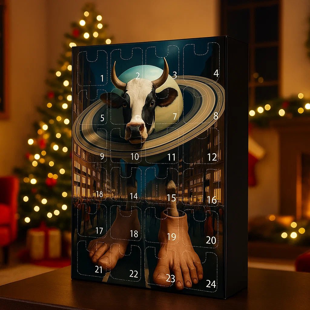 Advent Calendar with 24 Tree Decorations in Durable Plastic and Storage Box