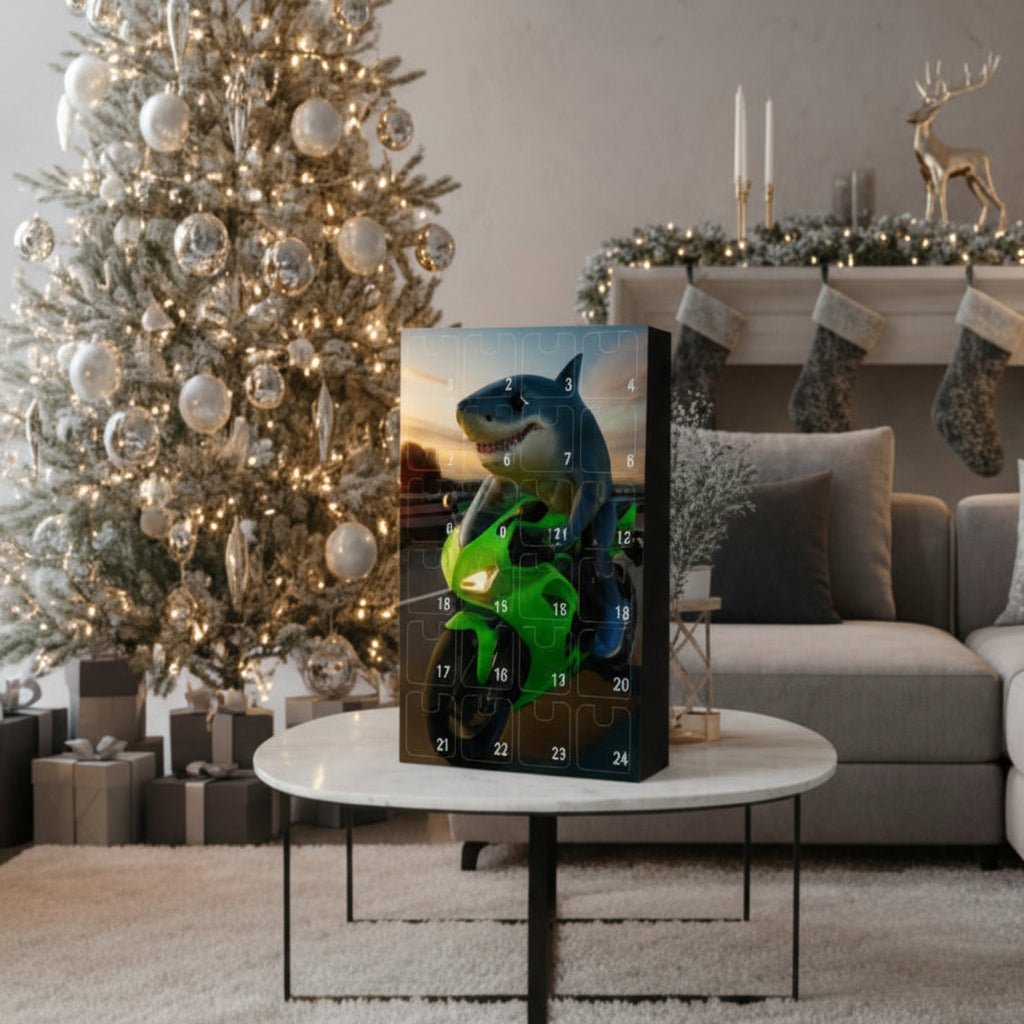 Advent Calendar with 24 Tree Decorations in Durable Plastic and Storage Box