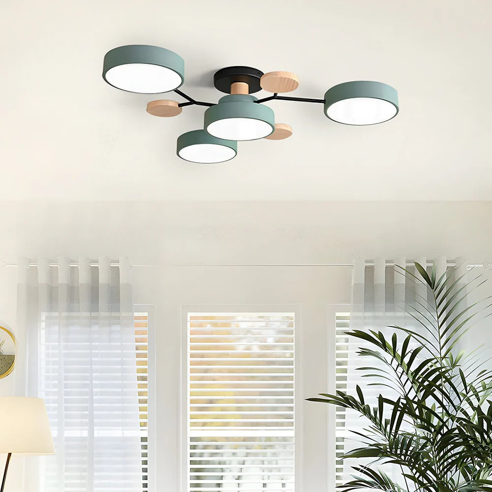 Semi Flush Chandelier Ceiling Light Round Iron LED Dining Room Chandelier to 6720 Lumens