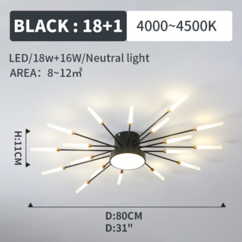 Ceiling Light Fireworks LED Modern Ceiling Lamp in Five Wattages from 18 to 42 W