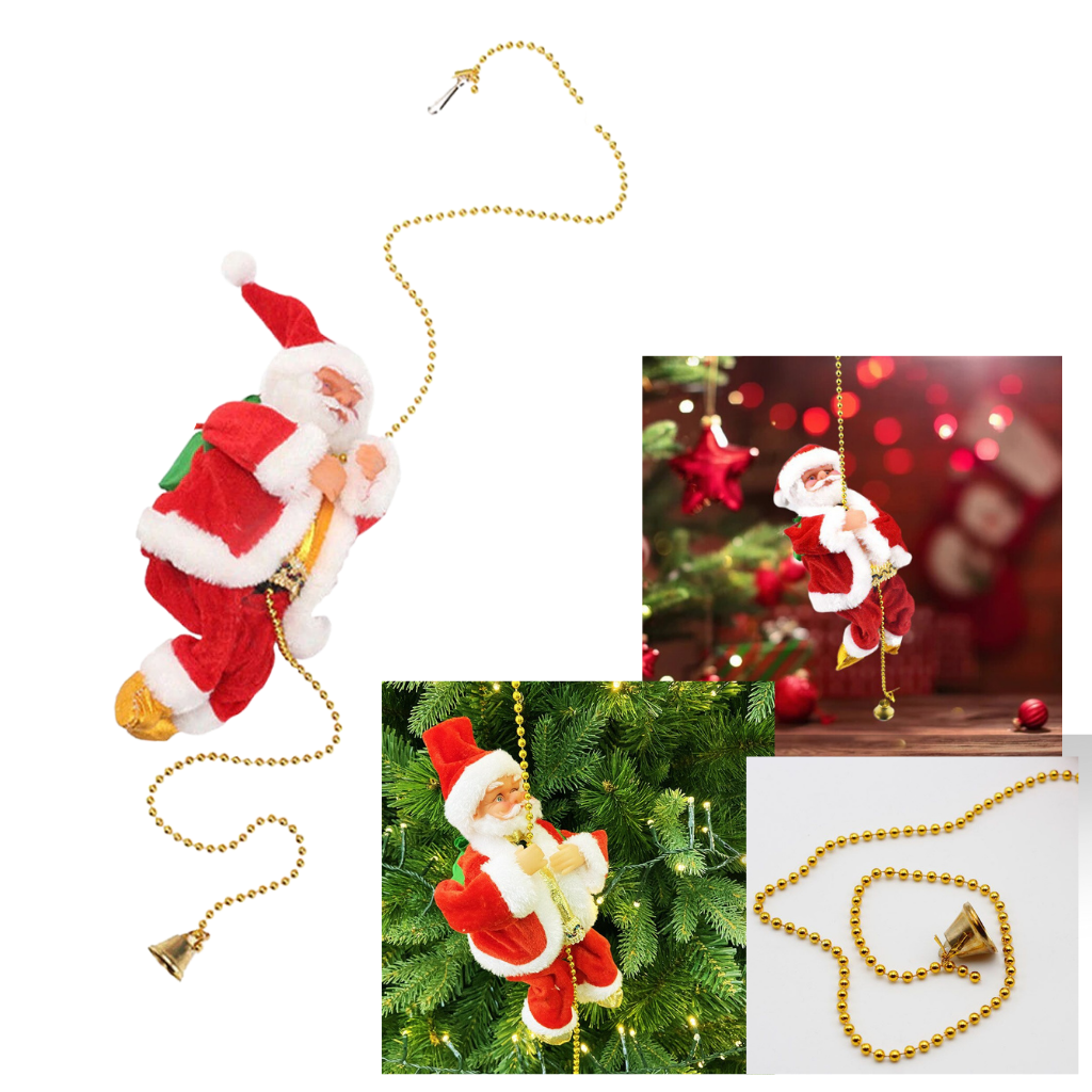 Christmas Decorations Climbing Santa Electric with Silent Rope Motor