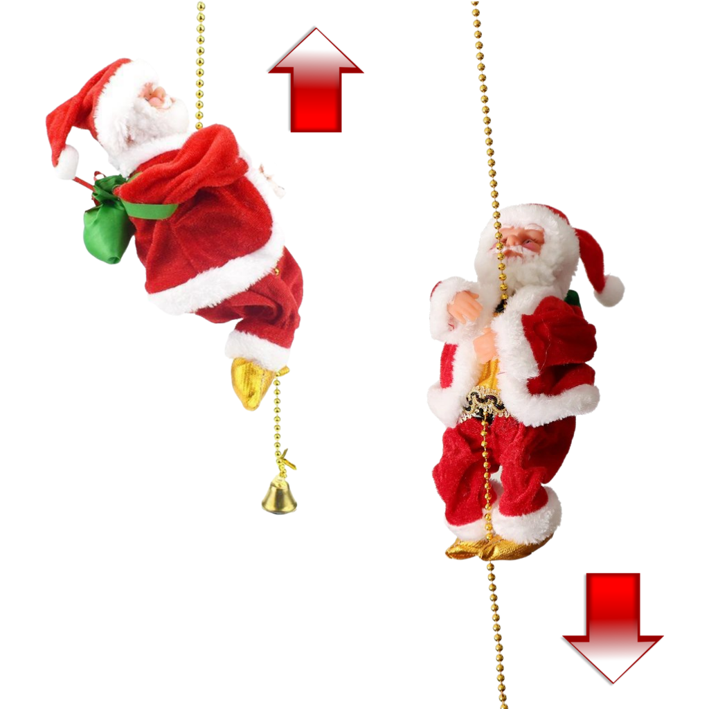 Christmas Decorations Climbing Santa Electric with Silent Rope Motor