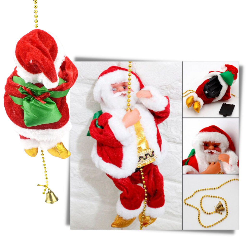 Christmas Decorations Climbing Santa Electric with Silent Rope Motor