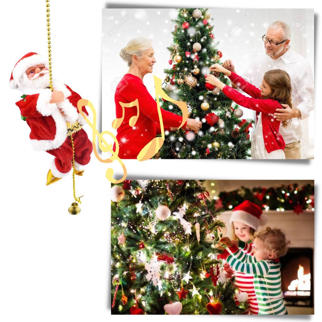Christmas Decorations Climbing Santa Electric with Silent Rope Motor