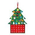 Advent Calendar Felt Tree Shaped Wall Hanging with 24 Fillable Pockets