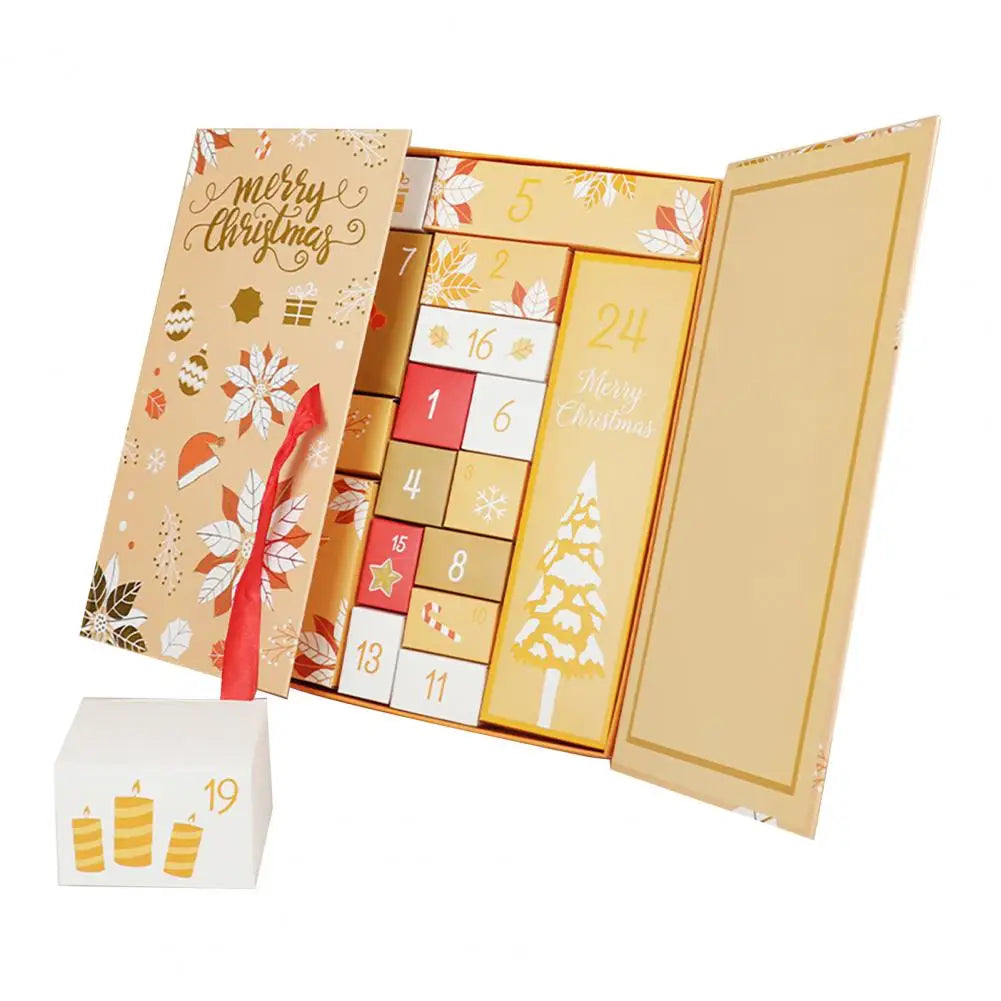 Advent Calendar DIY with 24 Empty Boxes to Fill in Gold Green or Blue