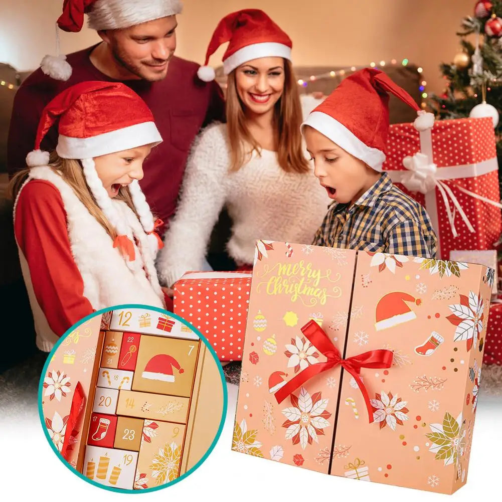 Advent Calendar DIY with 24 Empty Boxes to Fill in Gold Green or Blue