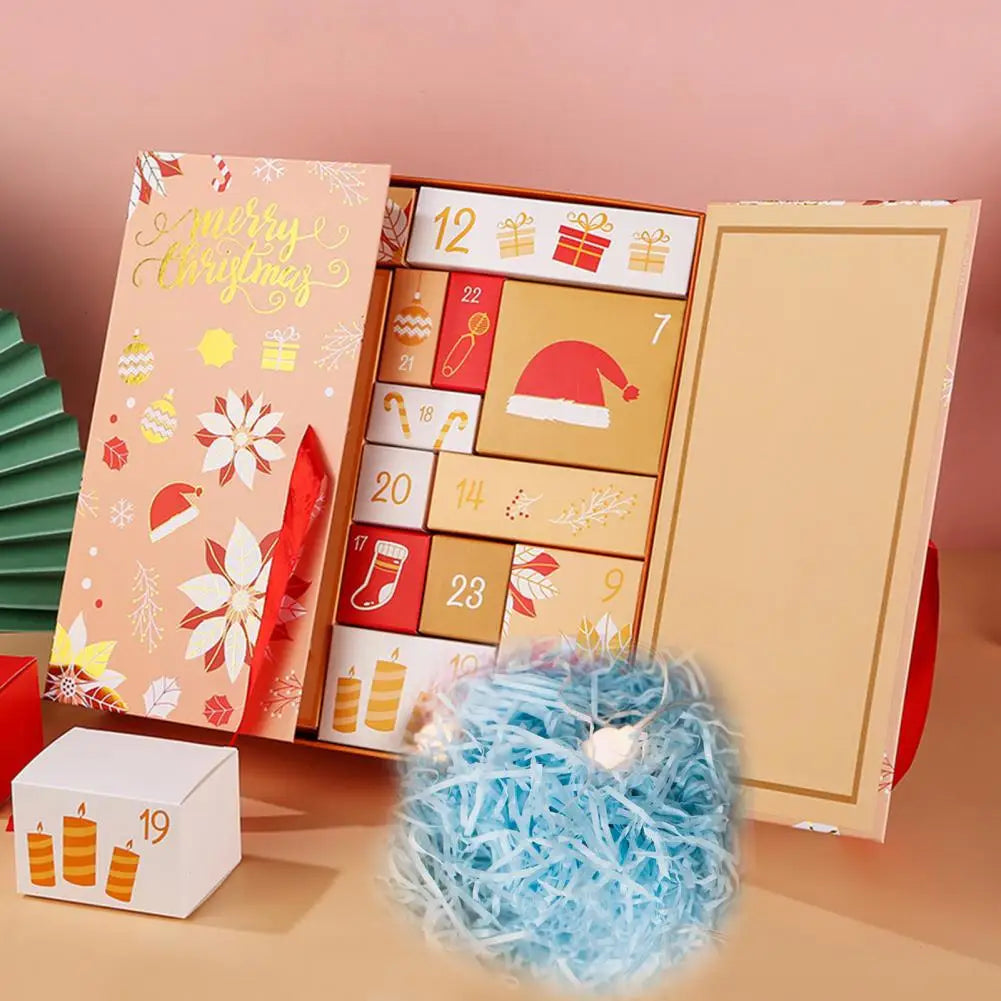 Advent Calendar DIY with 24 Empty Boxes to Fill in Gold Green or Blue