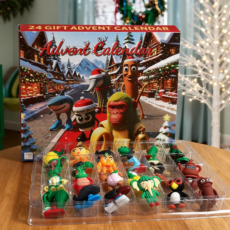 Advent Calendar Figurines with 24 Collectable Characters in Durable Plastic