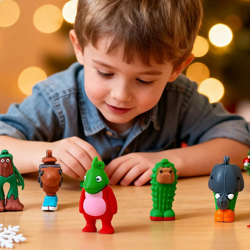 Advent Calendar Figurines with 24 Collectable Characters in Durable Plastic