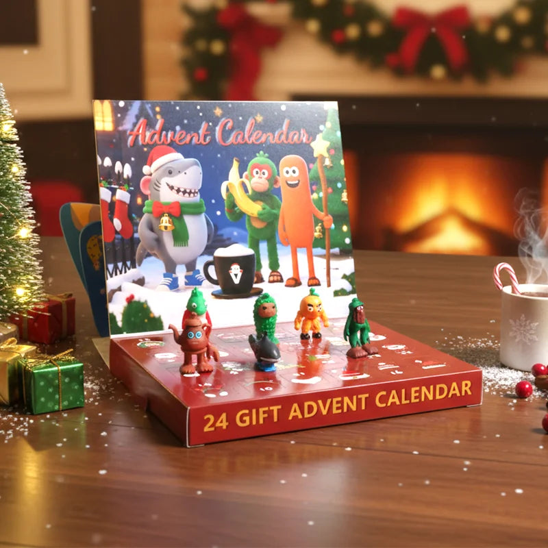 Advent Calendar Figurines with 24 Collectable Characters in Durable Plastic