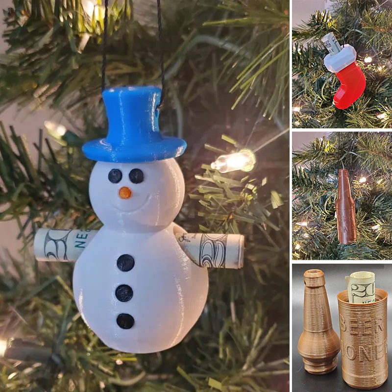 Christmas Decorations Money Holder Ornament in Four Novelty Shapes