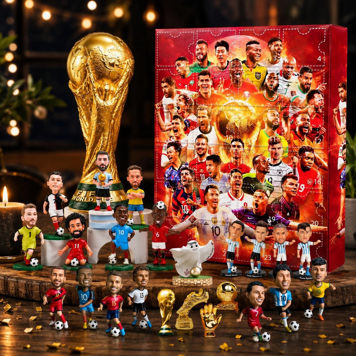 Advent Calendar Football with 24 Numbered Doors Ready to Hang for Young Fans