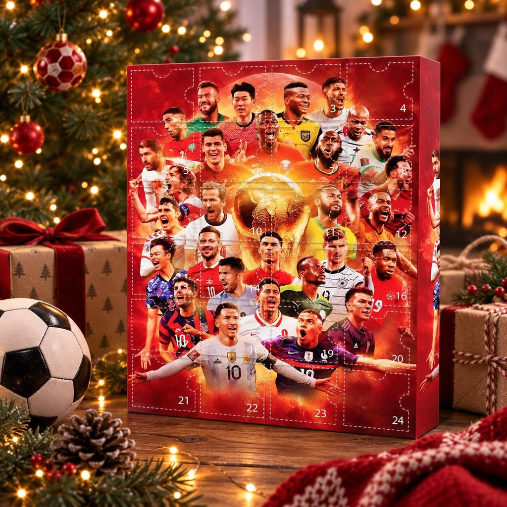 Advent Calendar Football with 24 Numbered Doors Ready to Hang for Young Fans