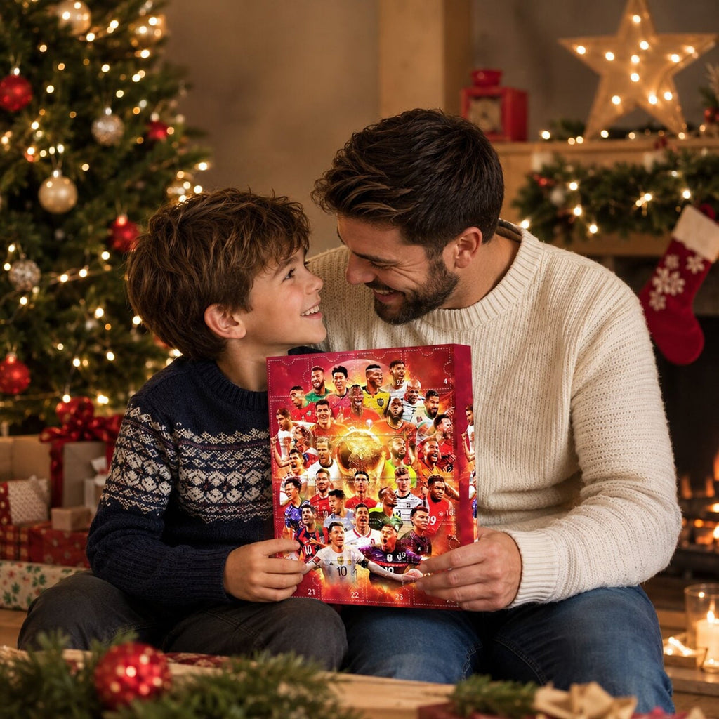 Advent Calendar Football with 24 Numbered Doors Ready to Hang for Young Fans