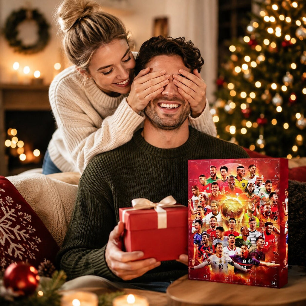 Advent Calendar Football with 24 Numbered Doors Ready to Hang for Young Fans