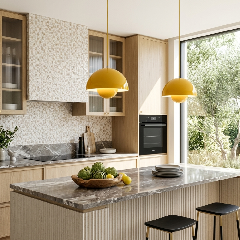 Pendant Light Fixture Geometric Aluminium Kitchen Pendant Light with Adjustable Wire
