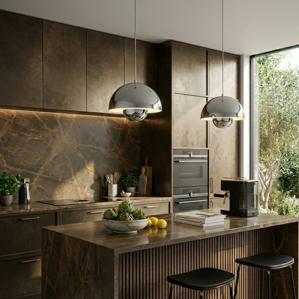Pendant Light Fixture Geometric Aluminium Kitchen Pendant Light with Adjustable Wire