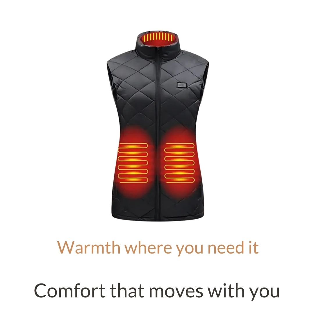 Heated Vest Gilet for Women with Nine Zones and Three Warmth Levels