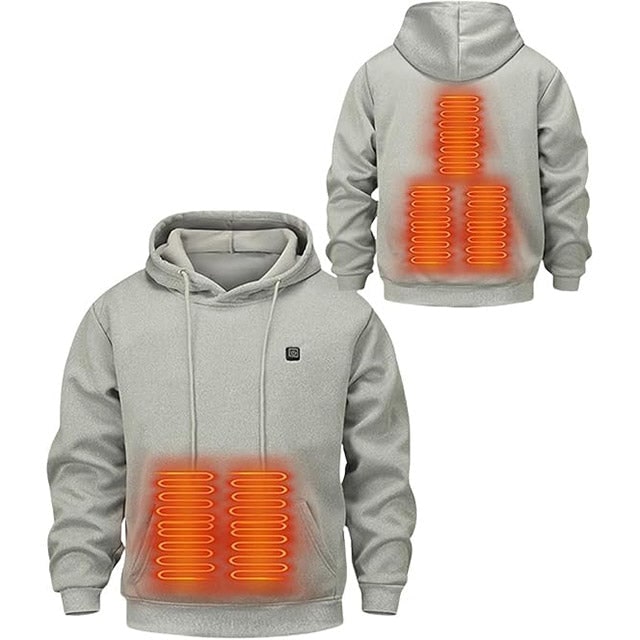 Heated Jacket Hoodie USB with Zoned Warmth and Secure Power Bank Pocket