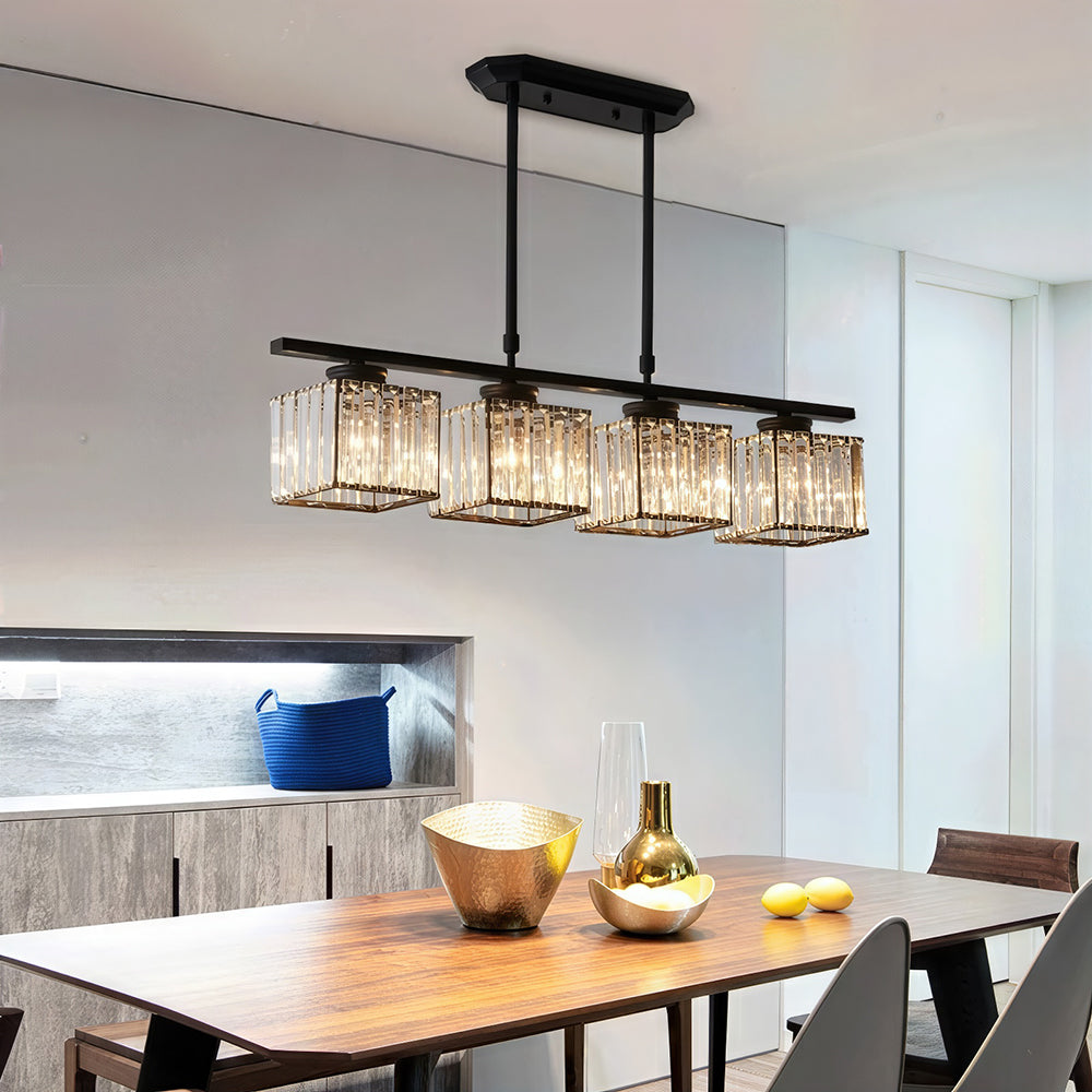 Pendant Light Multi Head Glass Island Light with Three or Four Lamps and E27 Base
