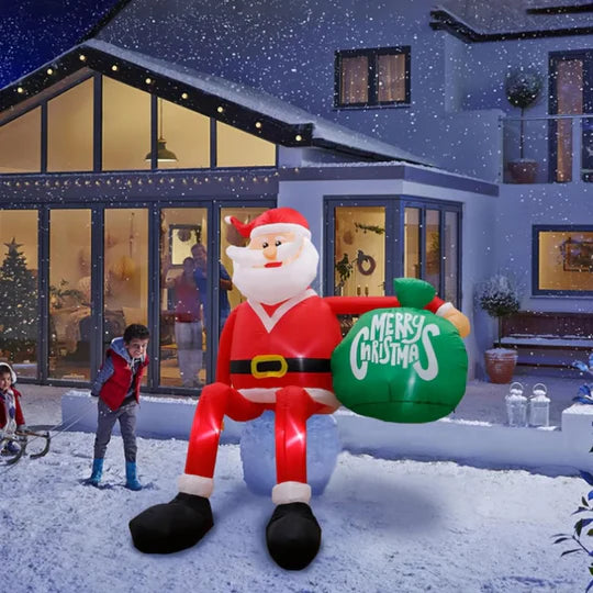 Christmas Decorations Inflatable Santa 8 Foot with Built In LED Lighting