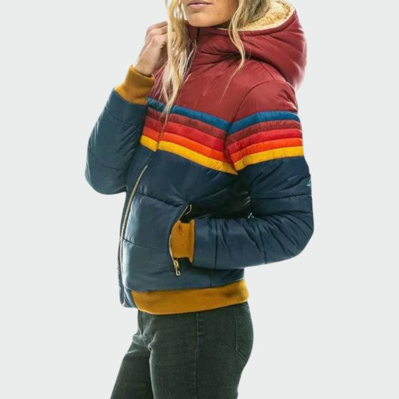 Waterproof Jacket Puffer Color Block Insulated with Full Size Chart