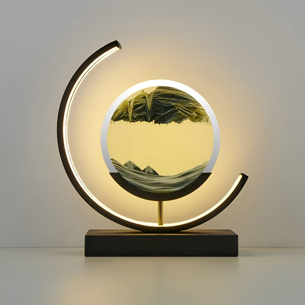 Sand Art Table Lamp LED Decorative Mood Lamp Rechargeable with Tri Colour Dimming
