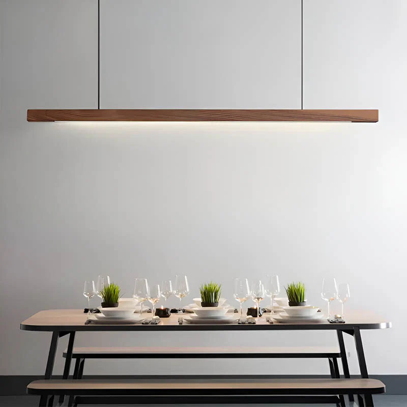 Pendant Light Linear Wood LED Bar for Kitchen Island Pendant Lights with 150 cm Drop