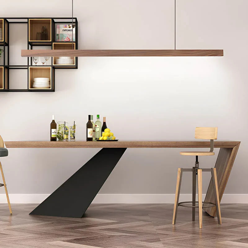 Pendant Light Linear Wood LED Bar for Kitchen Island Pendant Lights with 150 cm Drop