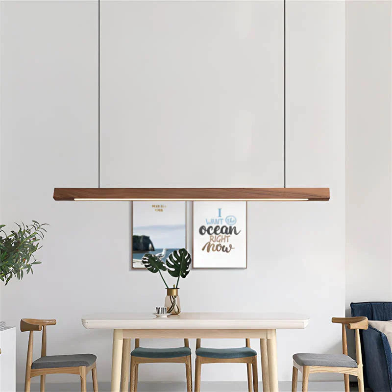 Pendant Light Linear Wood LED Bar for Kitchen Island Pendant Lights with 150 cm Drop