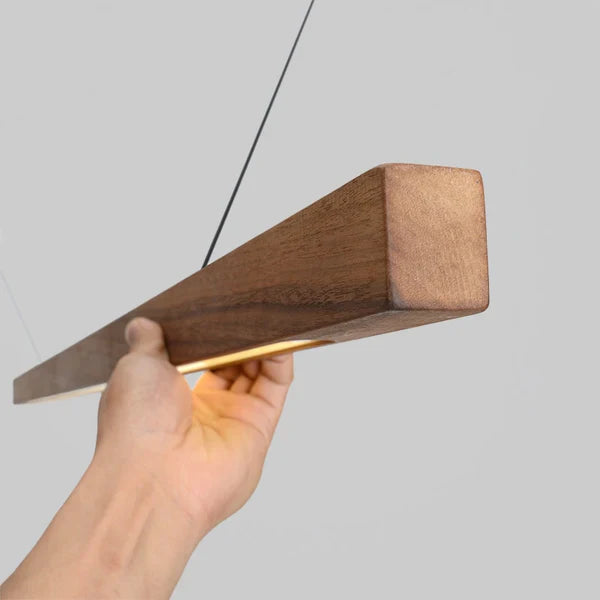 Pendant Light Linear Wood LED Bar for Kitchen Island Pendant Lights with 150 cm Drop