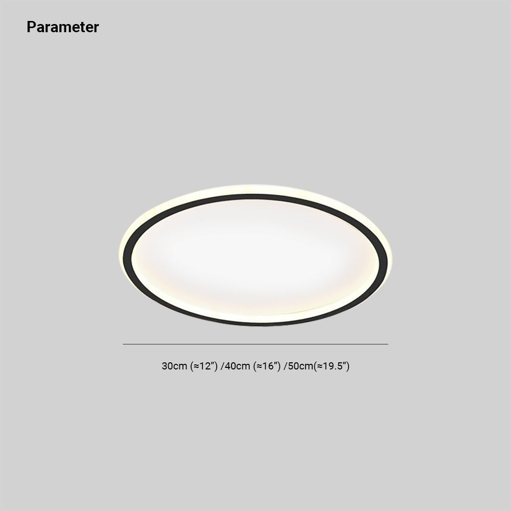 Flush Mount Ceiling Light Modern Round LED with Metal and Acrylic Shade for Indoors