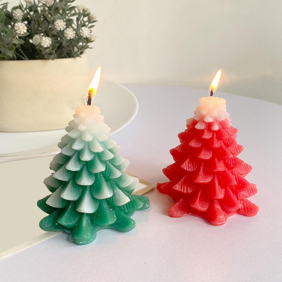 Christmas Decorations Silicone Mould 3D Tree for Resin Candles and Soap
