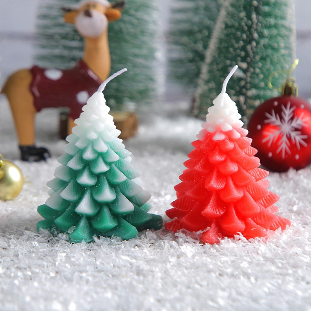 Christmas Decorations Silicone Mould 3D Tree for Resin Candles and Soap